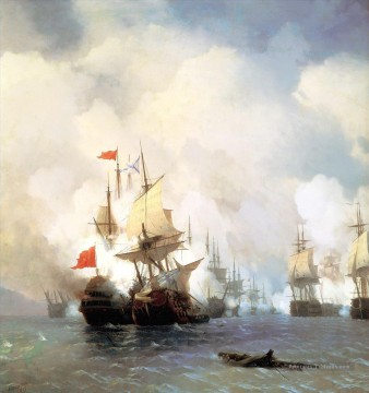  Juin Peintre - bataille de Chios le 24 juin 1770 1848 Romantique Ivan Aivazovsky russe